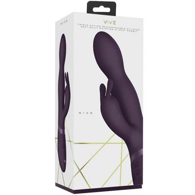 Vive Niva Purple 21 5 cm USB Rechargeable Rabbit Vibrator