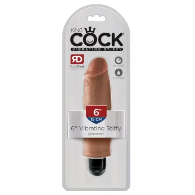 King Cock 6 Vibrating Stiffy Tan