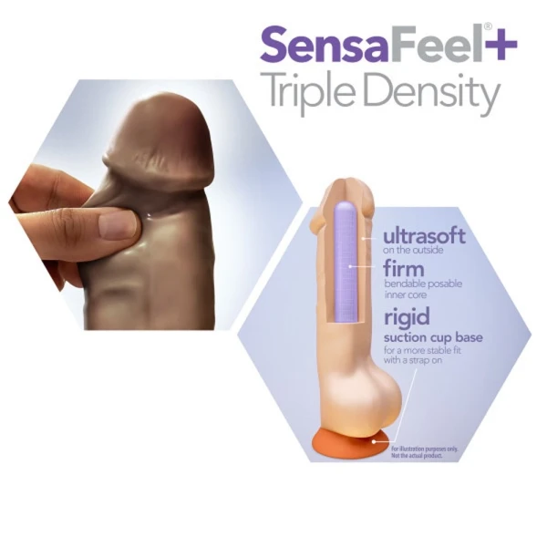 Dr. Skin Plus Girthy Posable Dildo With Balls 7 In. Chocolate