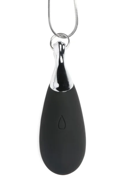 Charmed 10X Vibrating Silicone Rechargeable Teardrop Necklace