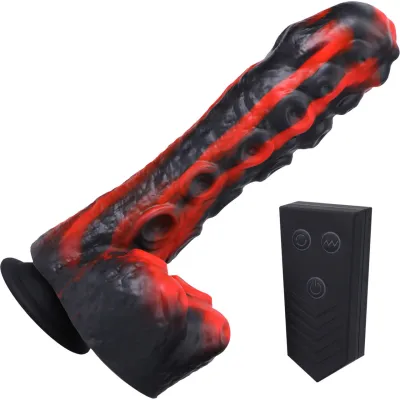 Fort Troff Tendrill Thruster Rechargeable Silicone Mini Fuck Machine Dildo With Balls Remote Red