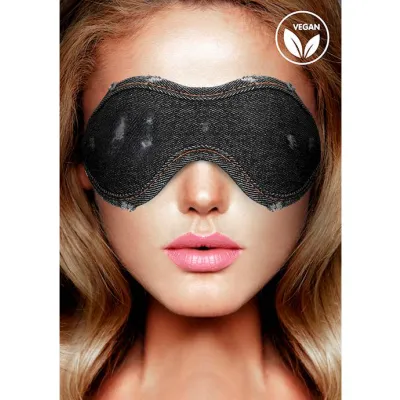 Denim Eye Mask Roughened Denim Style Black O s