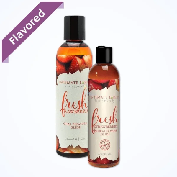 Intimate Earth Glide Strawberry Flavored Water-Based Lube | 2oz