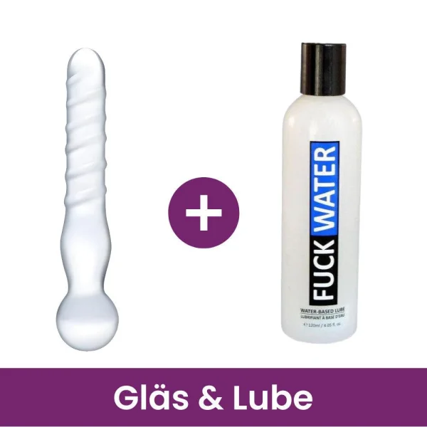 Gläs Joystick Textured Glass Dildo - Clear
