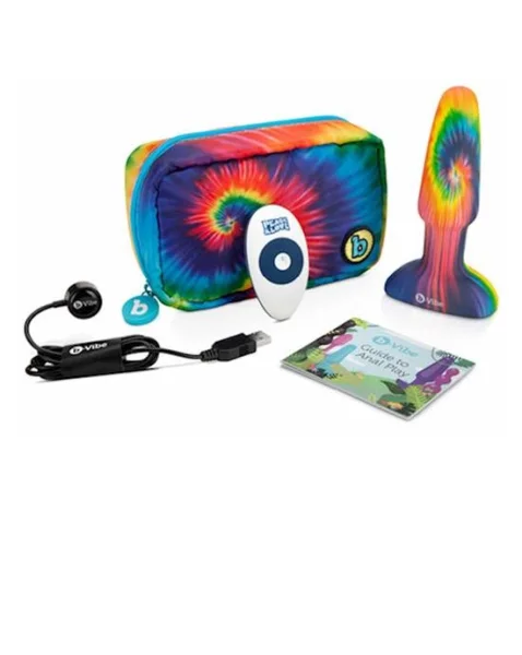 Peace And Love Tie-dye Rimming Plug  - Rainbow - 6 Inch