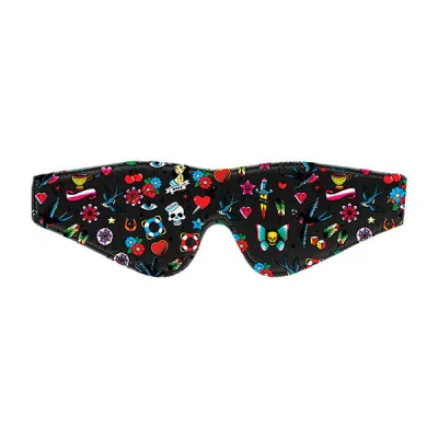 Ouch Tattoo Style Printed Leather Eye Mask