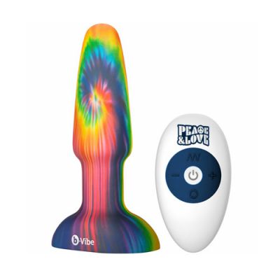 B Vibe rimming plug peace love tie dye