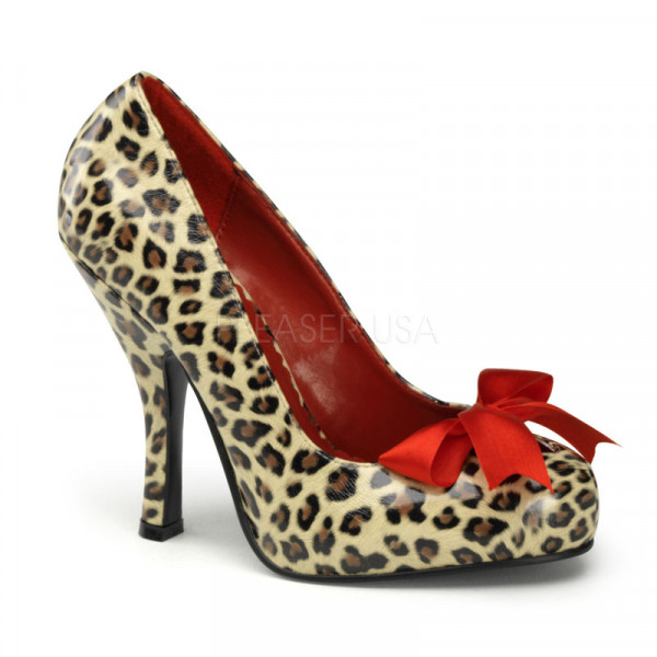 CUTIEPIE-06 - 4 1/2" Heel, 3/4" Hidden P/F Pump W/ Satin Bow Tie