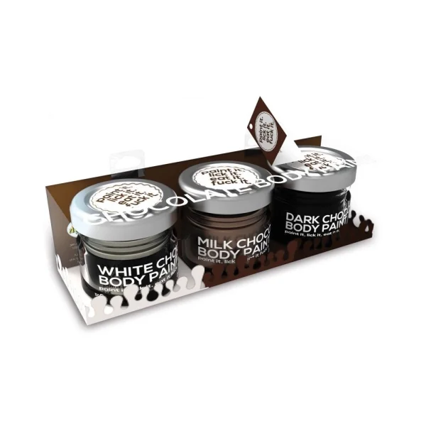 Chocolate Lovers Erotic Chocolate Body Paints  Assorted Flavors Milk/dark & White 3pk.