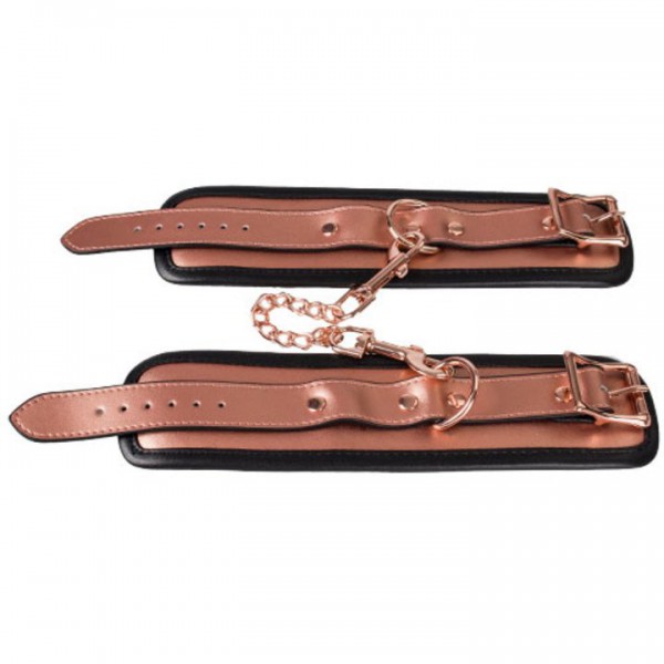 Bondara Luxe Rose Gold Real Leather Ankle Cuffs — image 4 of 4