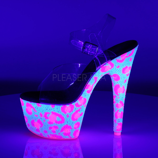 7 inches Heel, 2 3/4 inches PF Ankle Strap Sandal w/Leopard Pattern RS — image 3 of 12