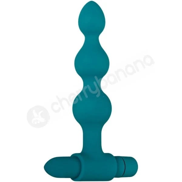 Adam & Eve Vibrating Bumpy Bead Green Silicone Anal Beads Set With Bullet Vibe