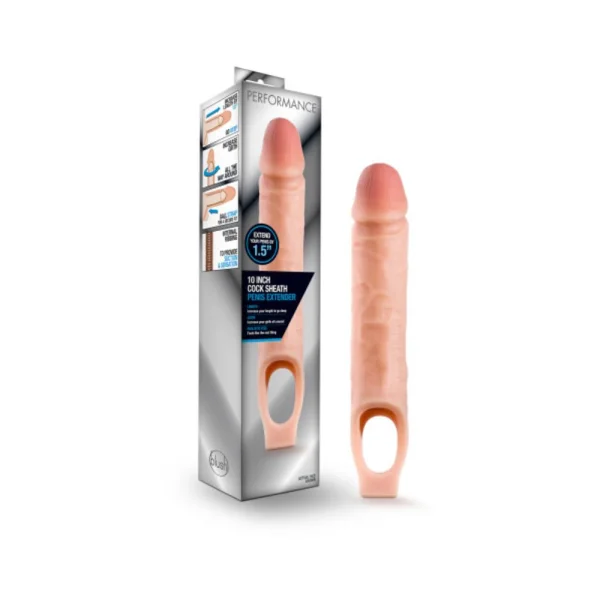 Performance 10 Inch Cock Sheath Penis Extender Vanilla