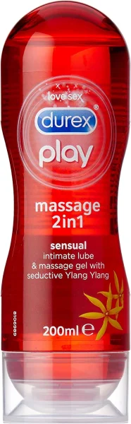 Durex Play Sensual 2 in 1 Massage Gel Intimate Lubricant, 200 Millilitre