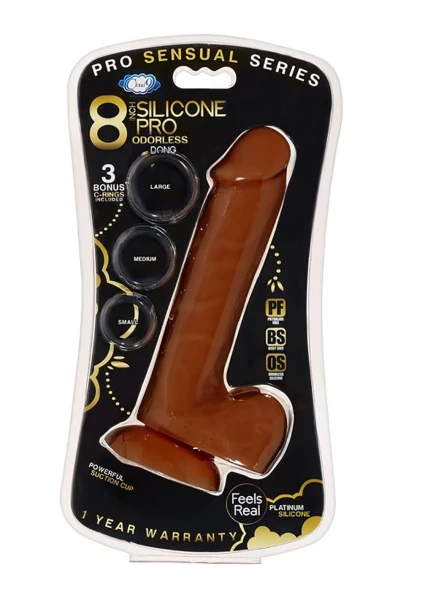 Cloud 9 Pro Sensual Premium Silicone 8 Inch Suction Cup Dildo - Chocolate