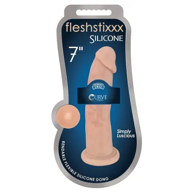 7 Inch Fleshstixxx Silicone Dildo W o Balls Vanilla