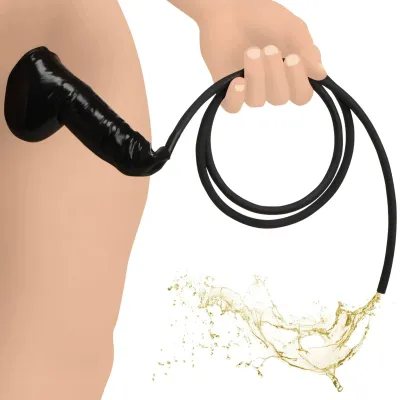 Guzzler Realistic Penis Sheath With Tube Black