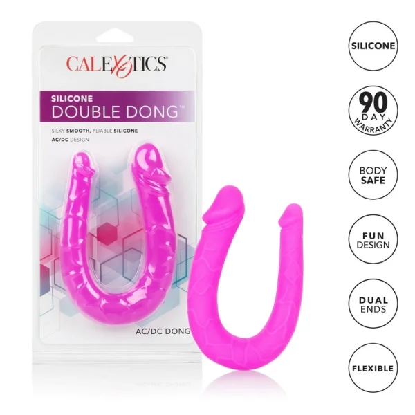 Silicone AC/DC Double Dong by CalExotics - Pink
