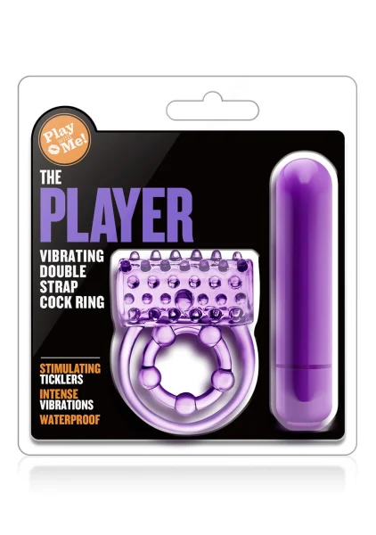 Play With Me - the Player - Vibrating Double Strap Ring - Purple