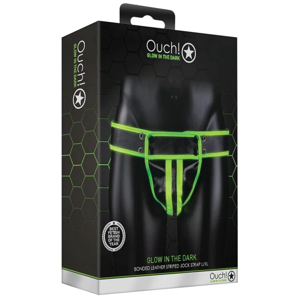 Ouch! Glow In The Dark Striped Pouch Jock Strap