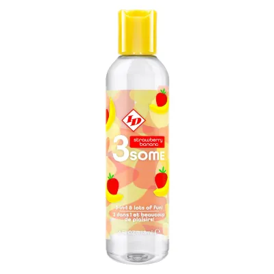 3some 3 in 1 Lubricant Strawberry Banana 4 Fl Oz