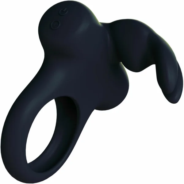 Ohhh Bunny Frisky Bunny Vibrating Cock Ring - Black Pearl
