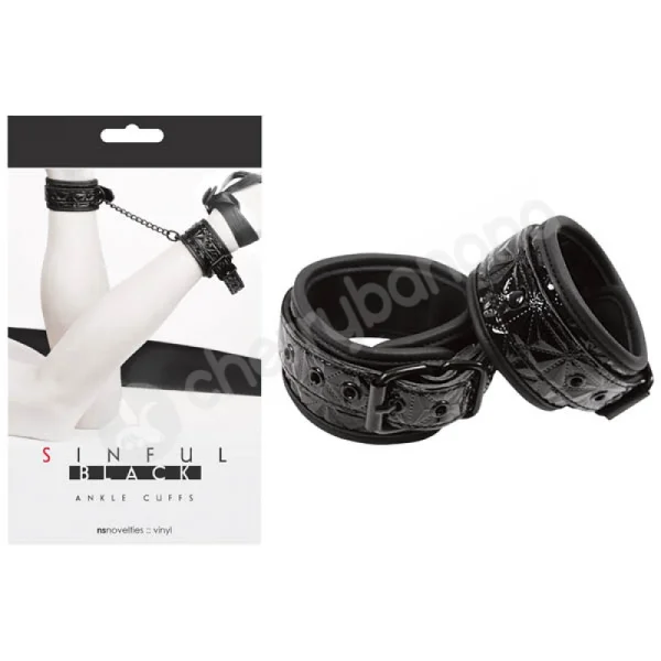 Sinful Black Ankle Cuffs
