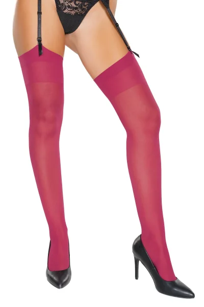 Sheer Raspberry Thigh High Stocking — image 4 of 6