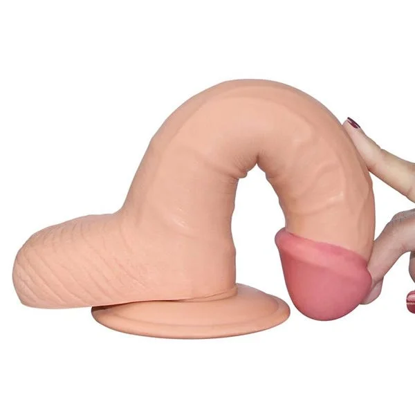 Lovetoy The Ultra Soft Dude 8.8 Inch Curved Chubby Dildo