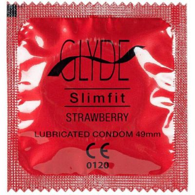 Glyde SlimFit Small Size Strawberry Flavored Vegan Condoms 12 Pack