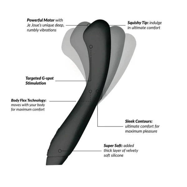 Je Joue Juno Flex Waterproof Rechargeable Silicone G-Spot Vibrator - Black