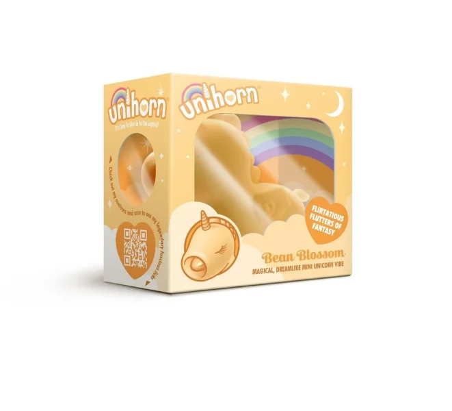 Unihorn Bean Blossom Flicking Silicone Clitoral Vibrator - Yellow