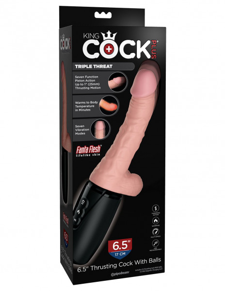 King Cock Plus 6.5" Thrusting Cock w/ Balls