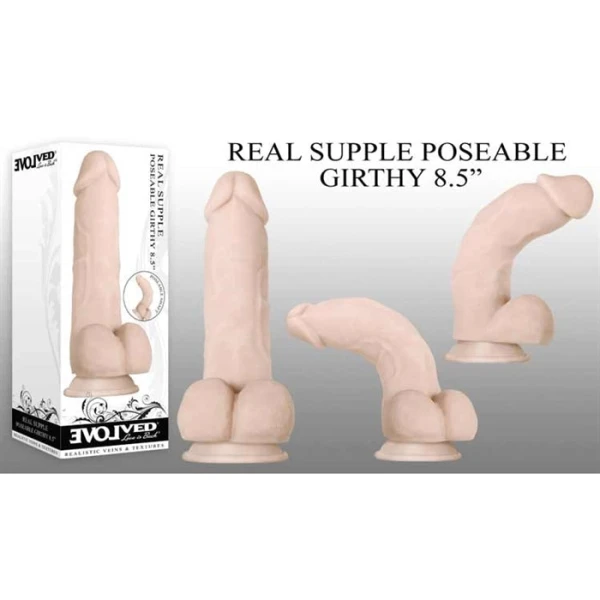 Evolved Real Supple Poseable Girthy 8.5" Dildo