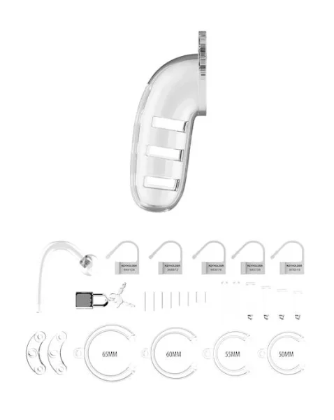 Model 12 - Chasity Cage With Plug - 5.5 Inch - Clear - 5 Inch