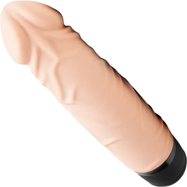 Powercocks Realistic Silicone Waterproof Rechargeable 6.5" Vibrator - Vanilla