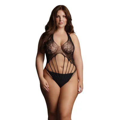 Le Desir Strappy Black Lace Teddy
