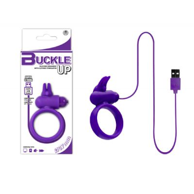 Buckle Up USB Silicone Rabbit Cockring Lavender