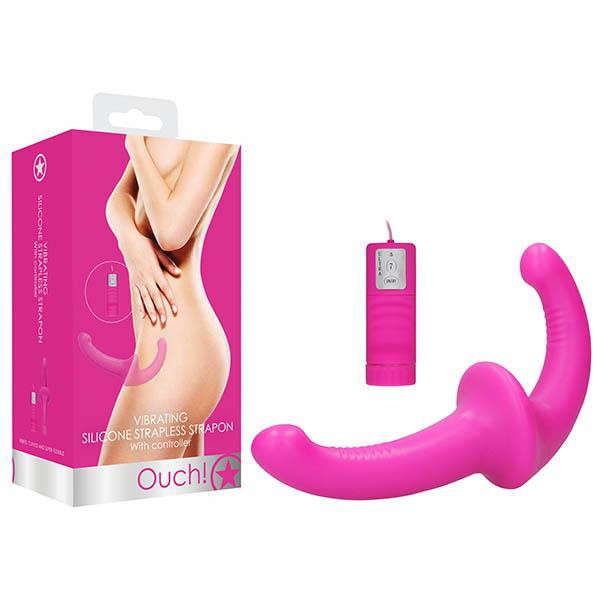 OUCH! Vibrating Silicone Strapless Strap-On
