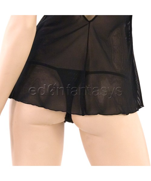 Seductress faux leather babydoll set