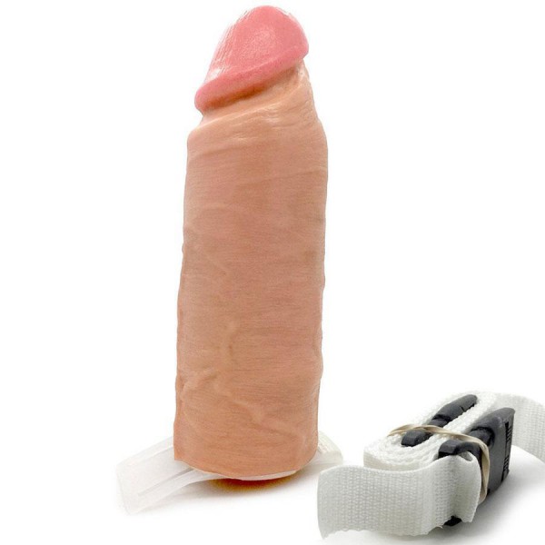The Perfect Hollow Strap On Penis Extension 8'' Realistic Tan Cock Sheath