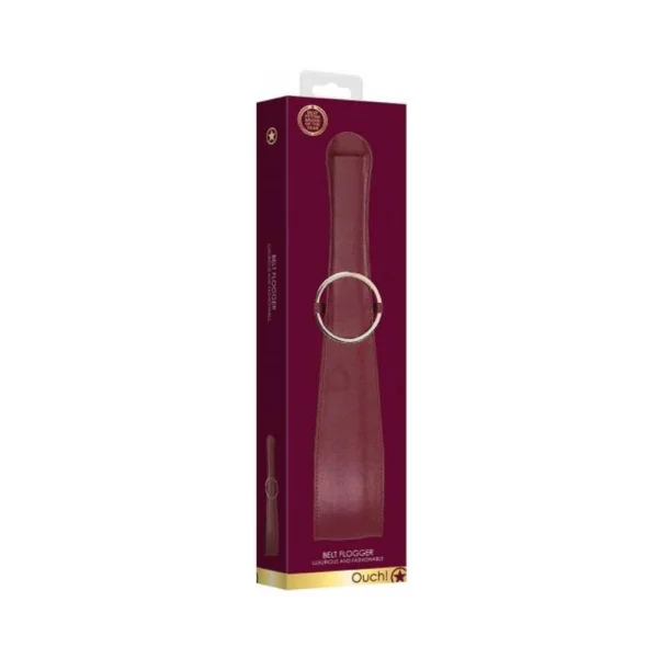 Ouch Halo Belt Flogger Burgundy