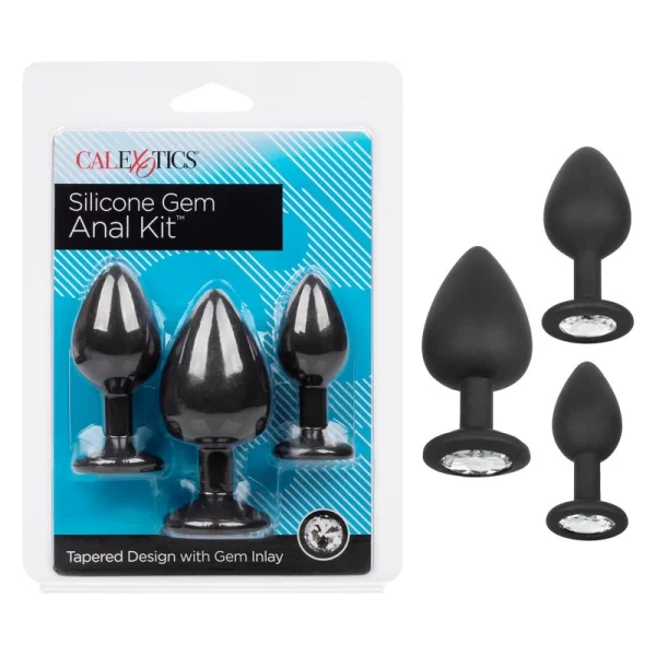 Silicone Gem Anal Kit With Three Jeweled Plugs by CalExotics