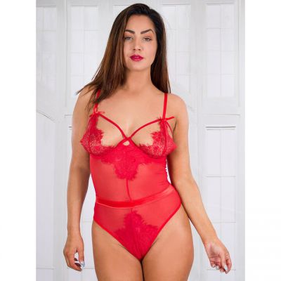 Bondara Flirt Red Eyelash Lace Teddy