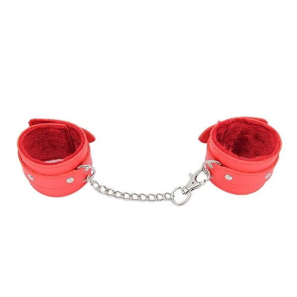 Love In Leather Leatherette Faux-Fur Lined Wrist Cuffs