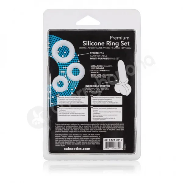 Premium Silicone Clear Cock Ring Set