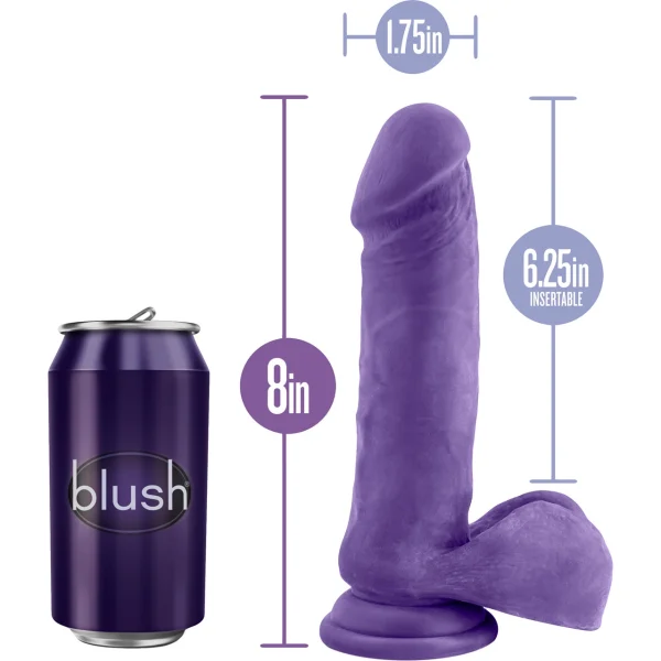 Au Naturel Bold Hero 8 Inch Sensa Feel Dual Density Dildo By Blush - Purple
