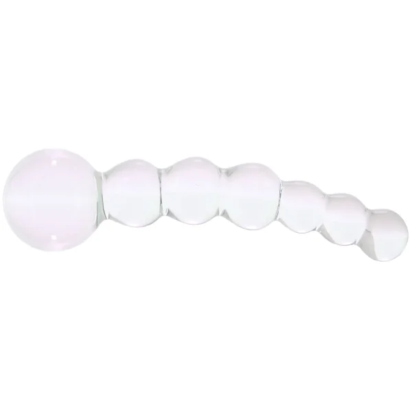 Gläs Curved Beaded Glass Dildo - Clear