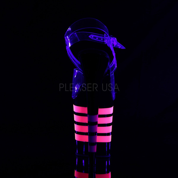 8 inches Heel, 4 inches PF Ankle Strap Sandal W/Neon UV Reactive Lines — image 8 of 8