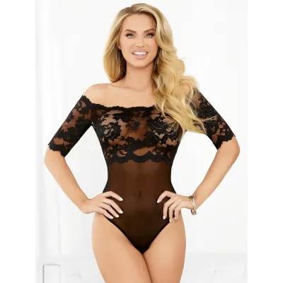 Escante Black Long Sleeve Lace Up Body